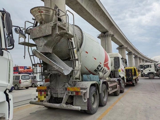 Caminhão misturador de concreto usado cúbico SANY 12 montado SY412C-8S com motor Hino