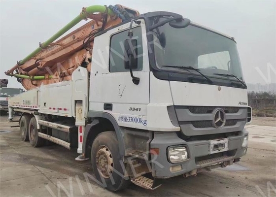 Caminhão bomba de concreto usado 2012 com lança ZLJ5339THB 47 m 3 eixos