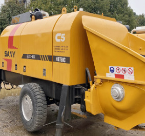 Bomba de concreto estacionária usada 2019 HBT60C 65m3/H com motor a diesel